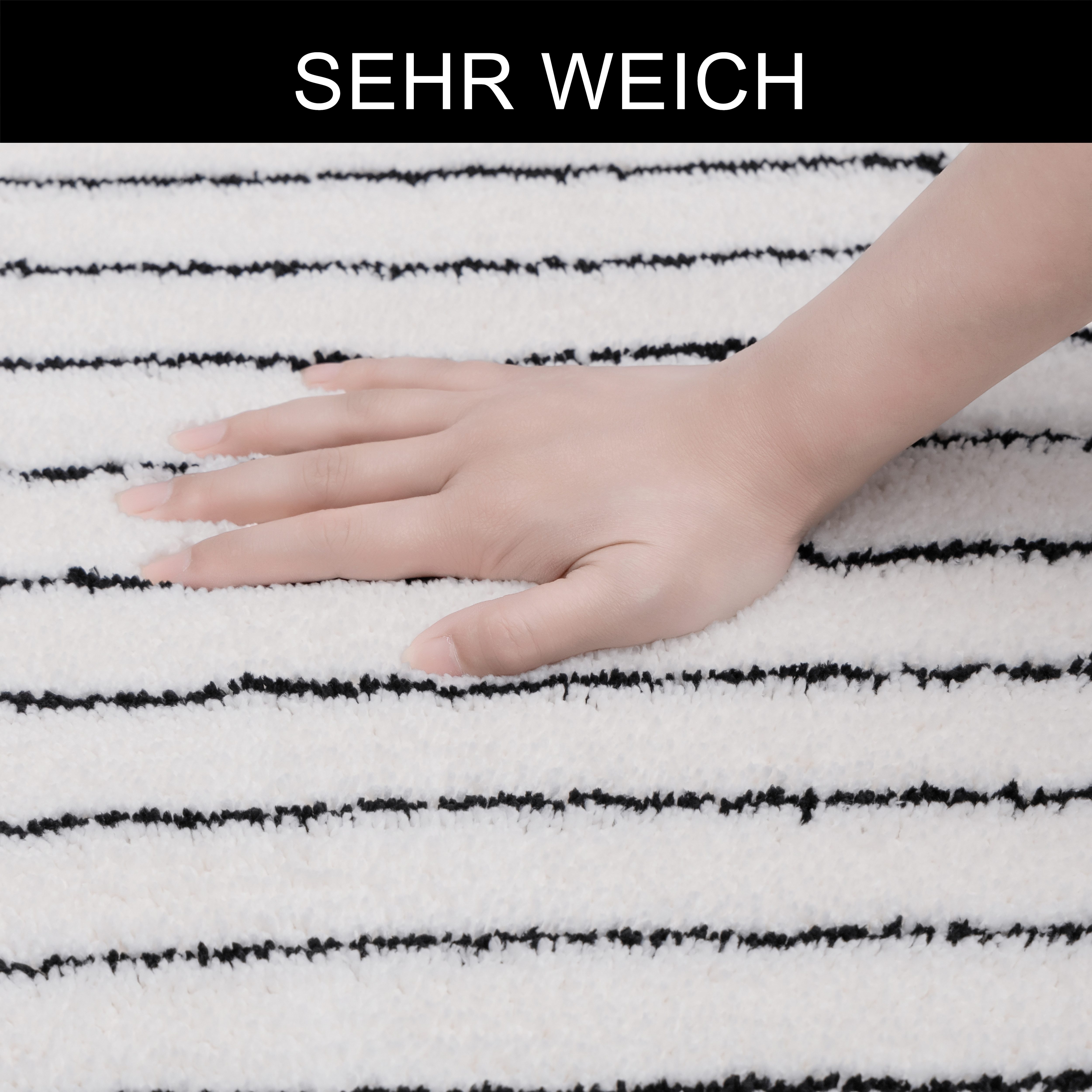 LeGer Home by Lena Gercke Badematte Tamsin, Badvorleger, Badezimmer Teppich, Duschvorleger, Höhe 10 mm, rutschhemmend beschichtet, schnell trocknend, fußbodenheizungsgeeignet, Polyester, rechteckig, Streifen, modern