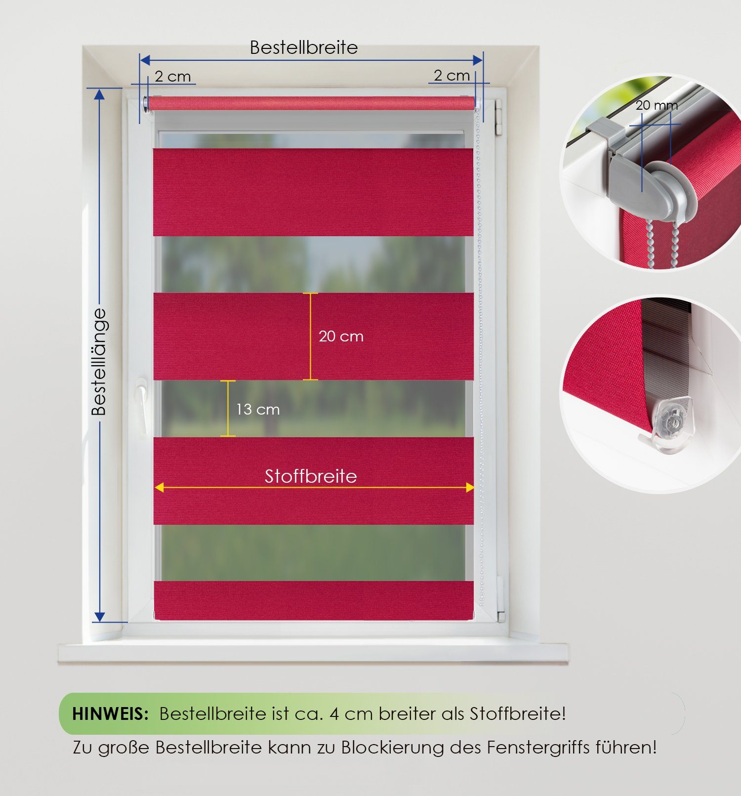 Doppelrollo Rollo MON ohne Bohren, Rikmani, Klemm- oder Schraubmontage, Moderne Optik, Klemm- oder Schraubmontage, Sicht- und Sonnenschutz