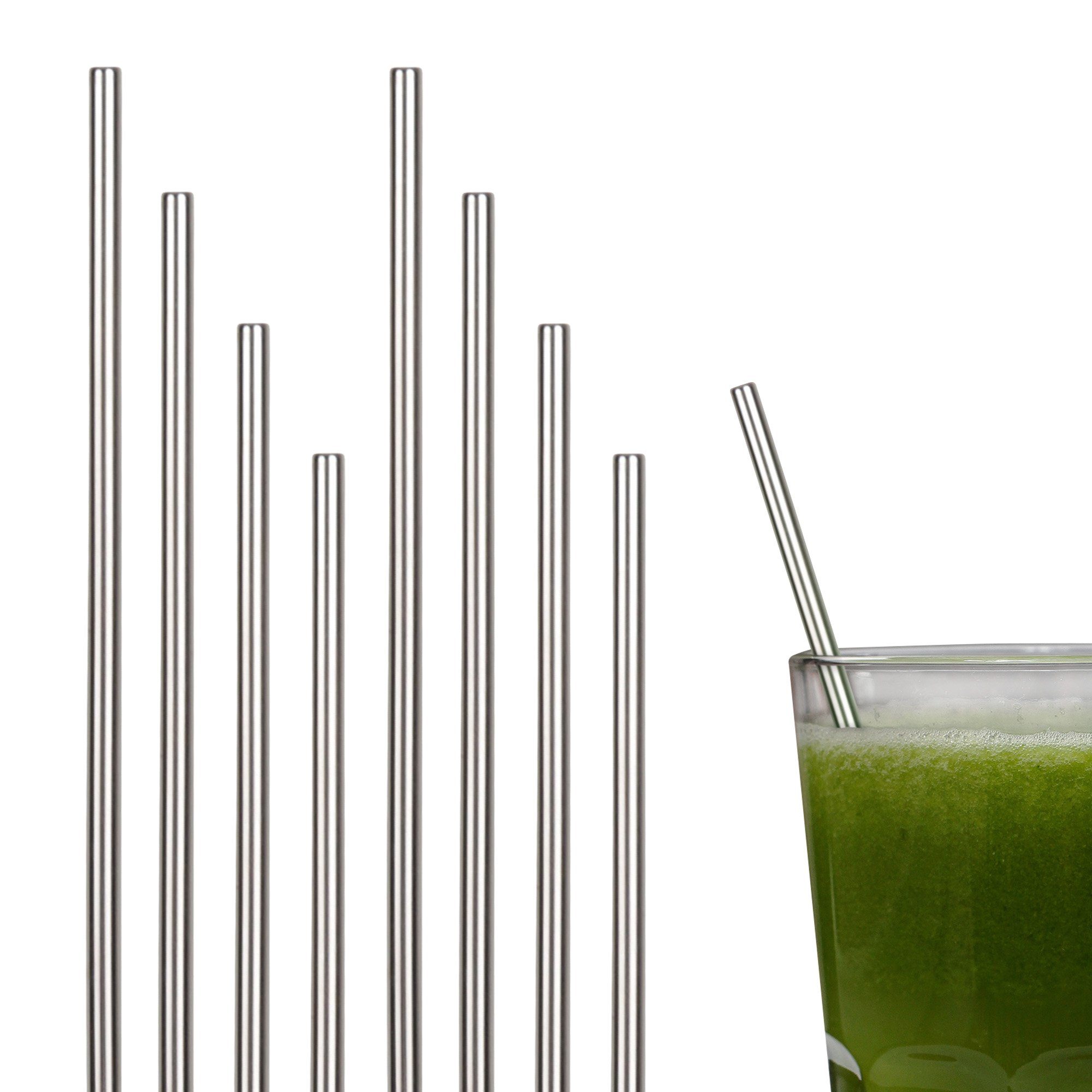 Bestlivings Trinkhalme 06121 Edelstahl Strohhalme, (Set, 8-tlg., inkl. Reinigungsbürste), nachhaltige Trinkröhrchen im Set 21cm wiederverwendbar