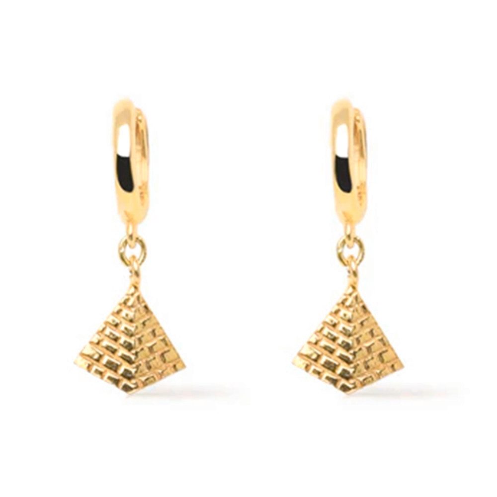 Cavill Ohrring-Set Cavill vergoldete Серьги aus 925er Sterlingsilber, Pyramide 23 mm (2-tlg)