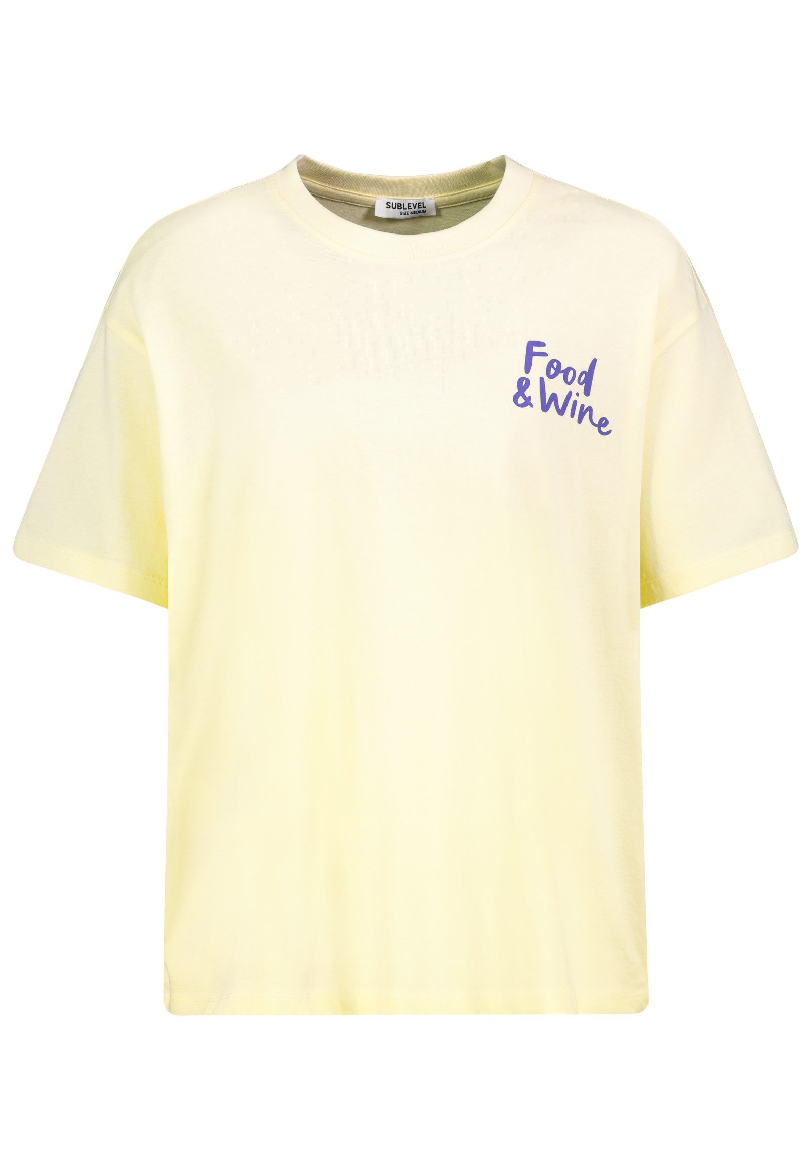 SUBLEVEL T-Shirt Minimalistischer Schriftzug Rundhals Kurzarm Locker Fit (1 günstig online kaufen
