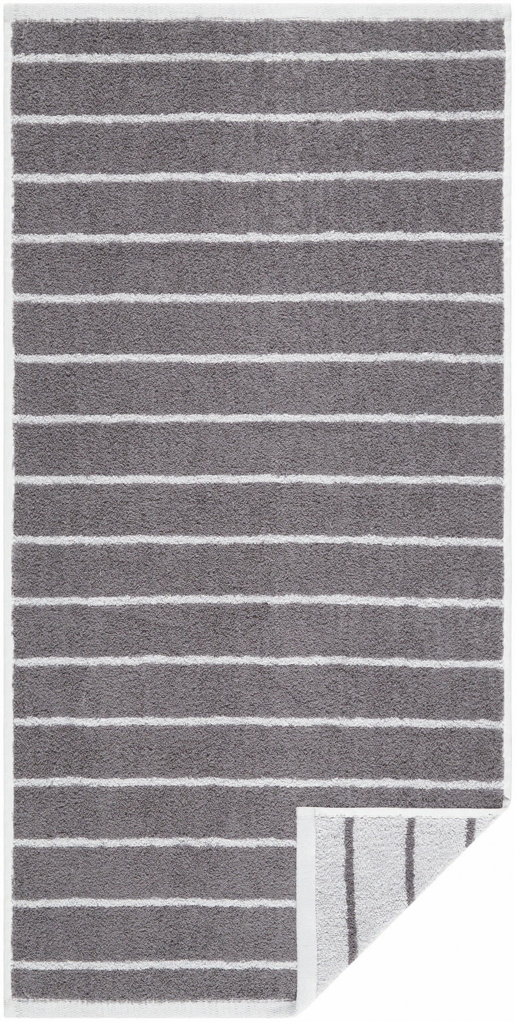 Egeria Handtuch Line, Walkfrottee grau % 100 Baumwolle (1-St), Streifendessin