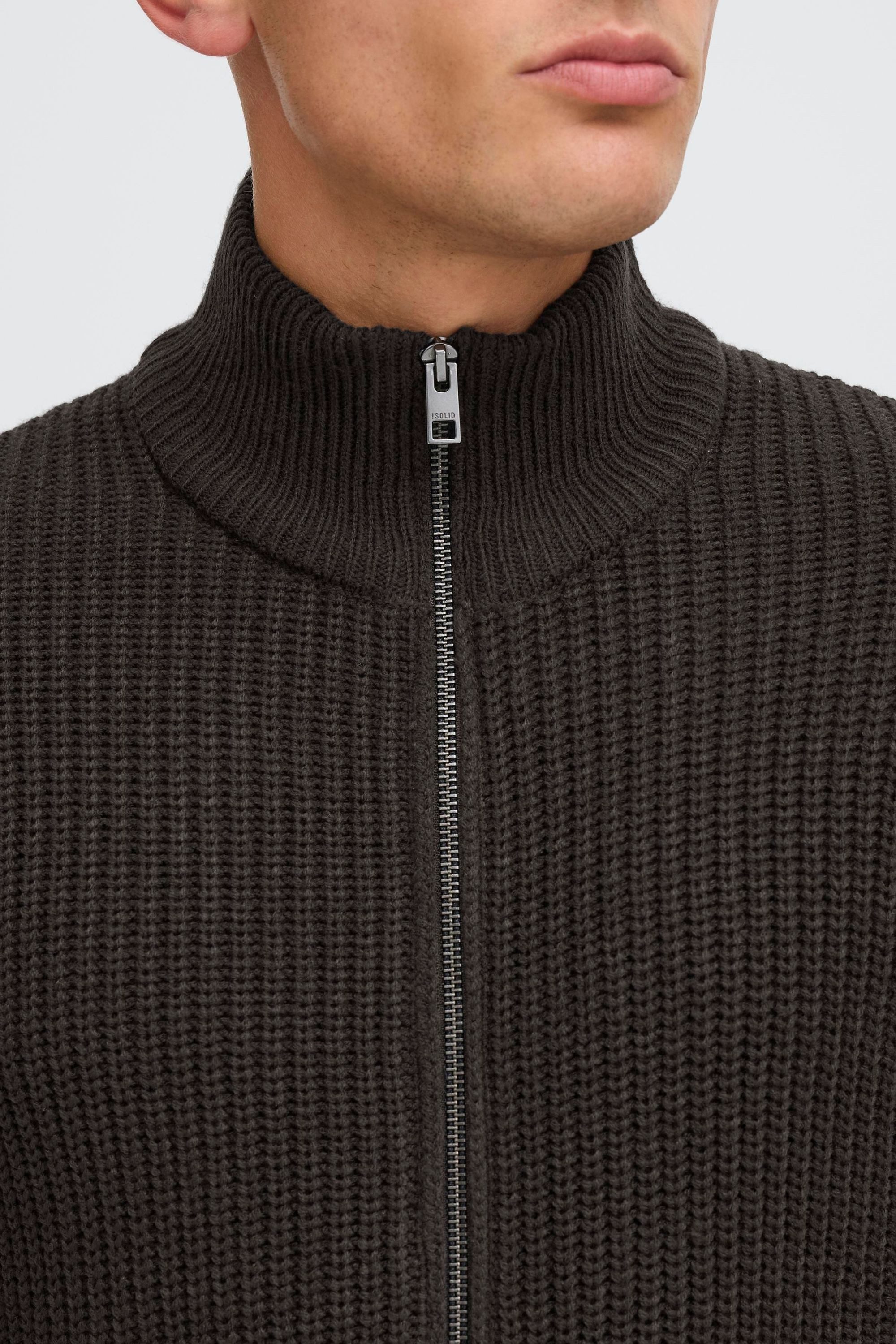!Solid Trainingsjacke SDARNO Modische Strickjacke mit Stehkragen