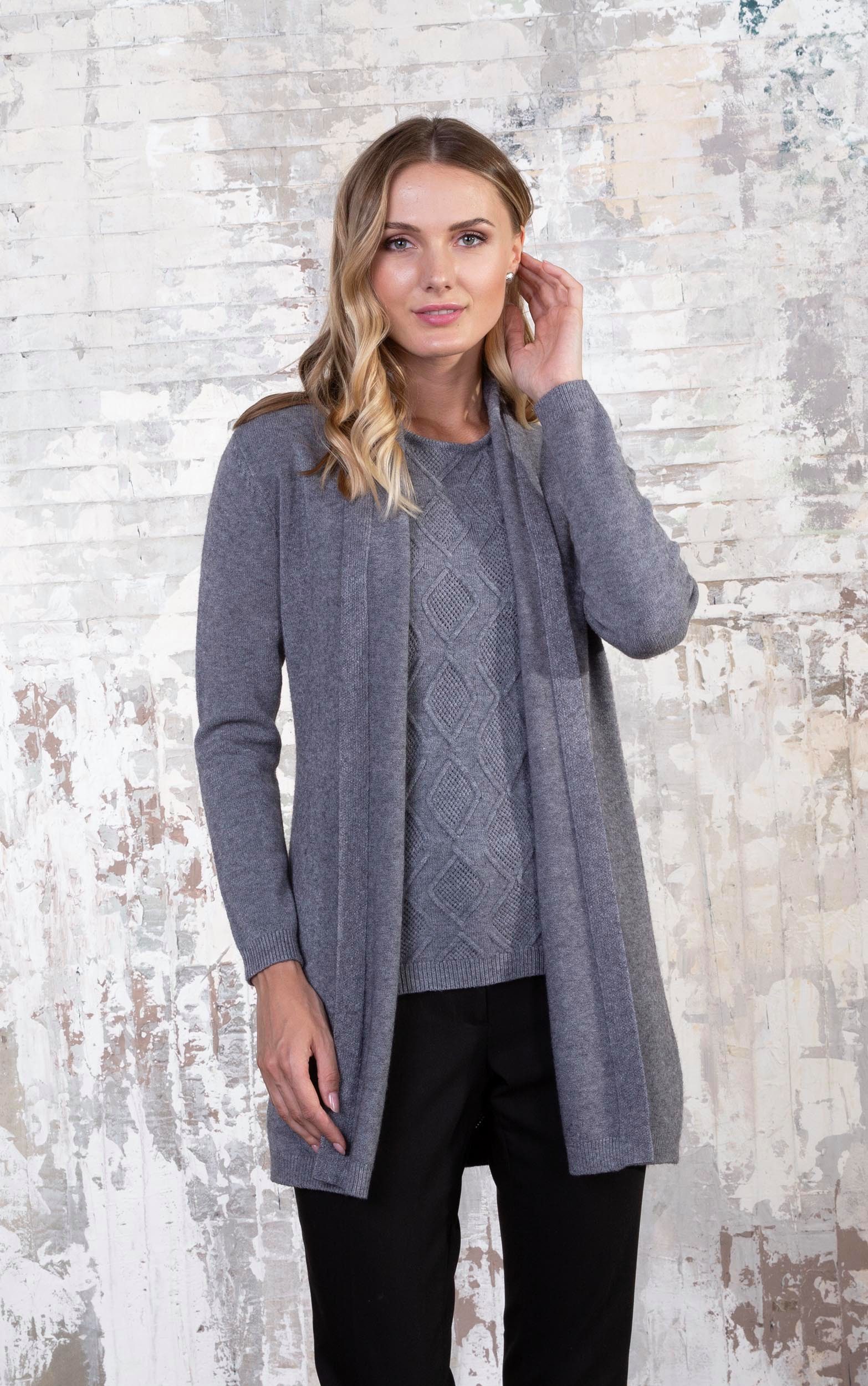 Passioni 2-in-1-Strickjacke Twinset mit langem Cardigan günstig online kaufen