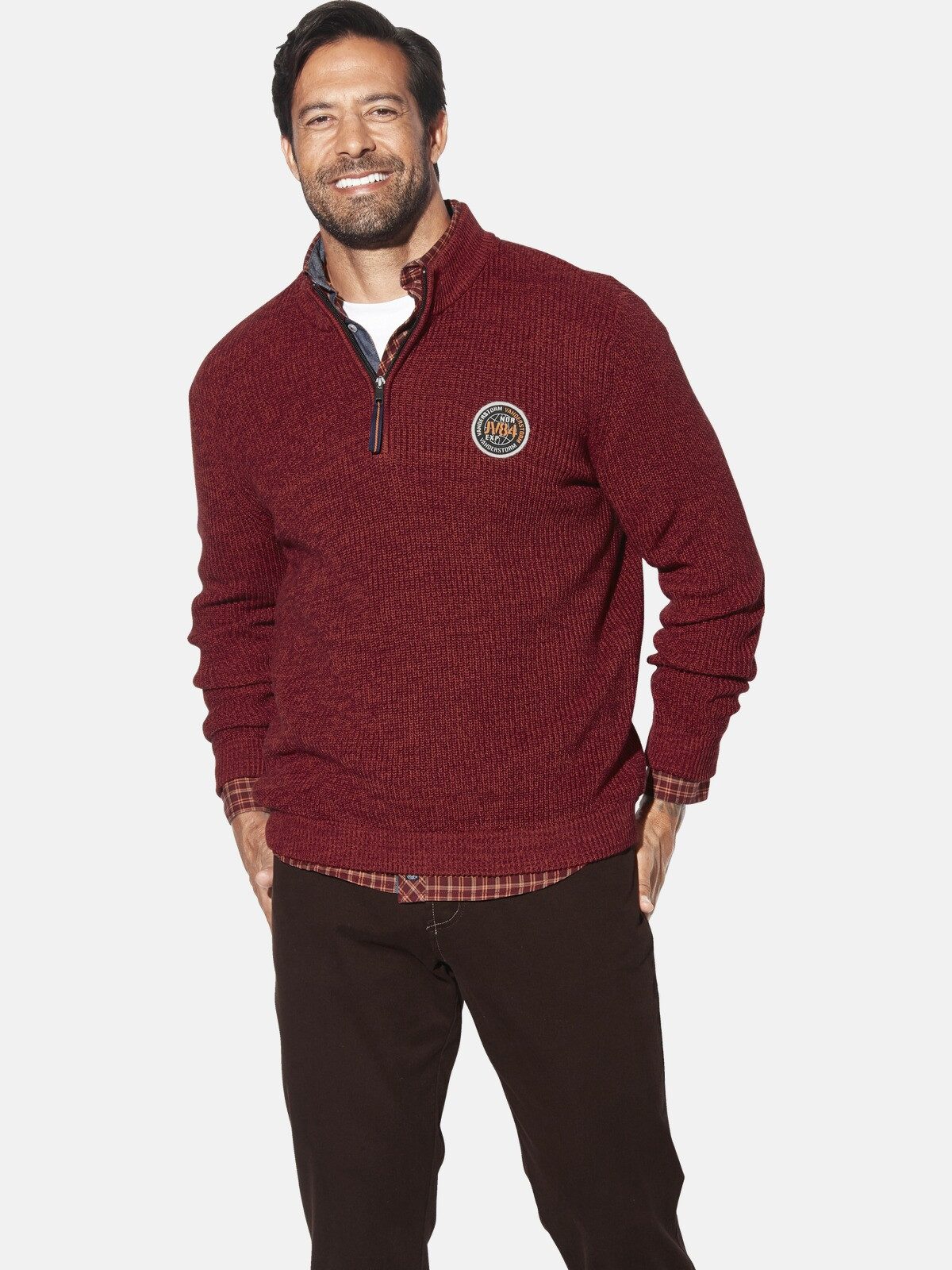 Jan Vanderstorm Strickpullover RAGNARLOD mit stylischen Aufnäher