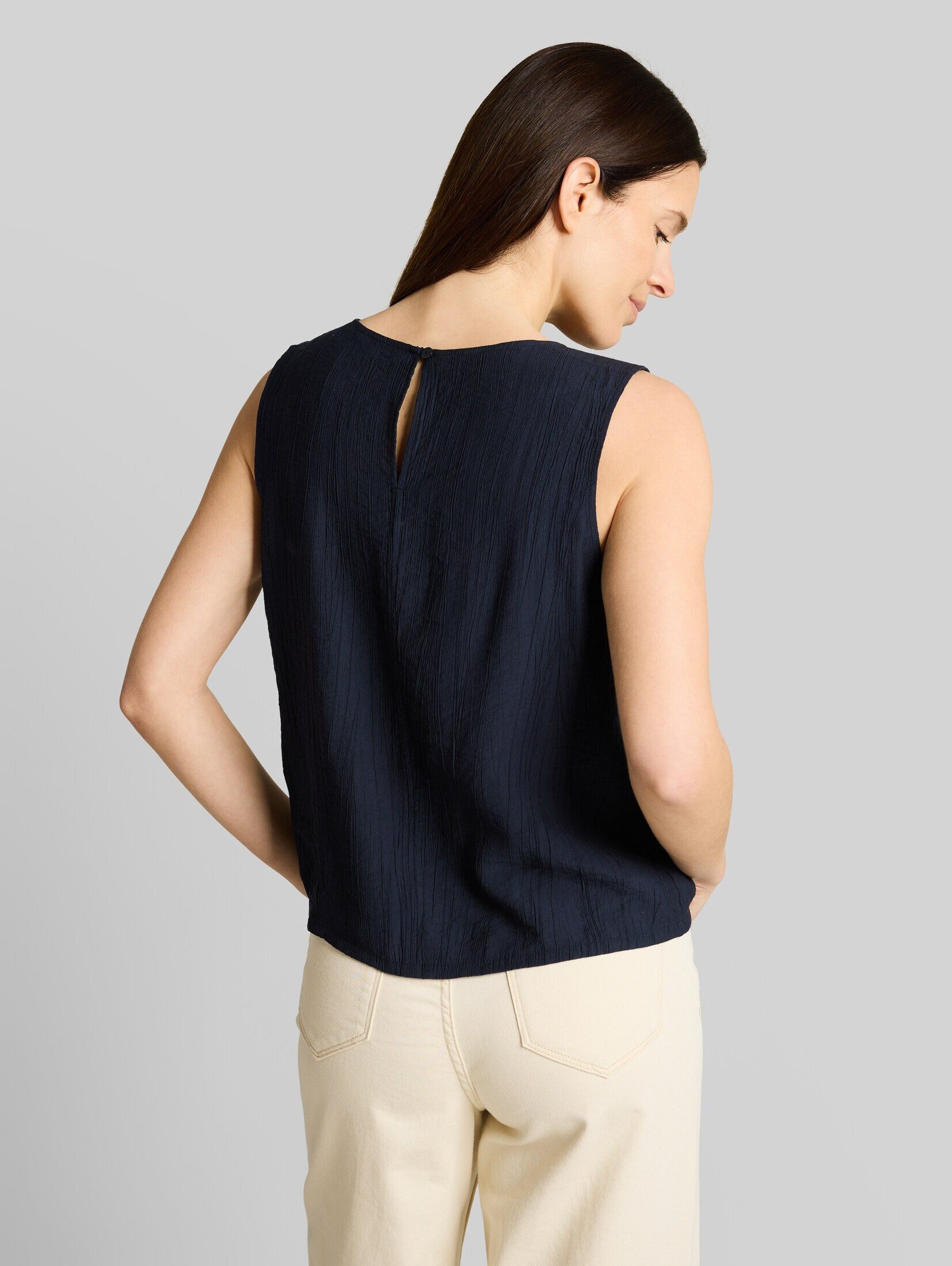 TOM TAILOR Blusentop Blusen & Shirts Crêpe Blusentop mit Rundhalsausschnitt