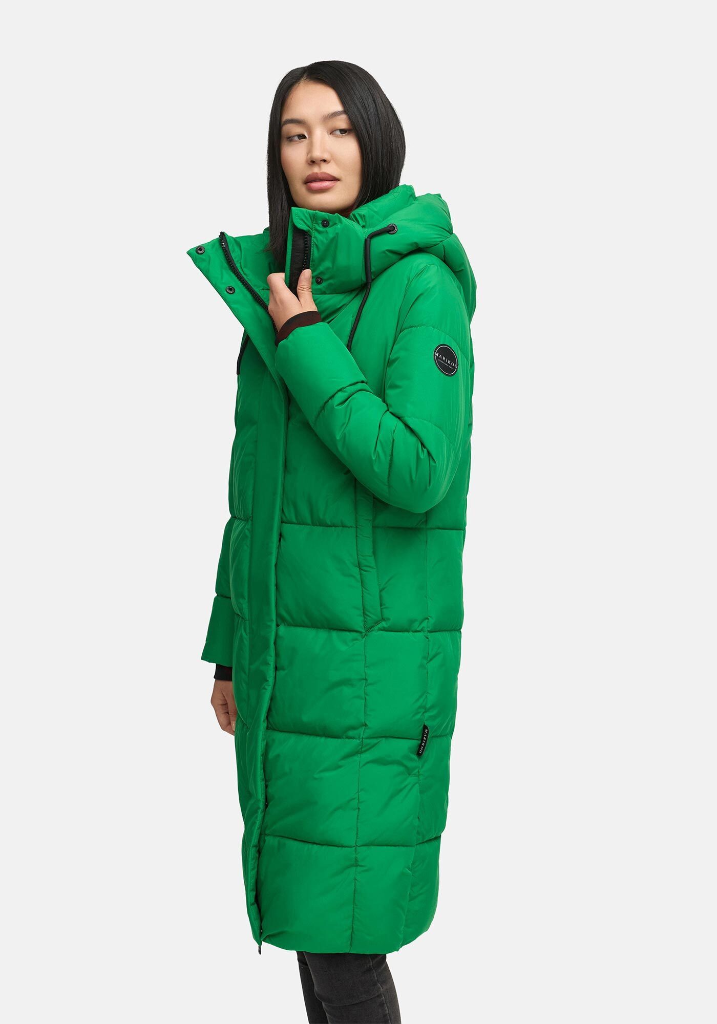 Marikoo Winterjacke Chumanii Warmer Wintermantel mit langem Schnitt für kalte Tage.