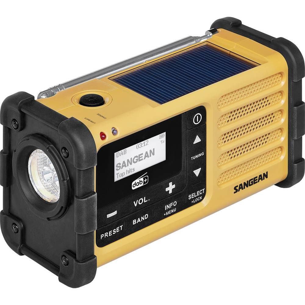 Sangean A500559 Radio (Taschenlampe, wiederaufladbar, Solarpanel)