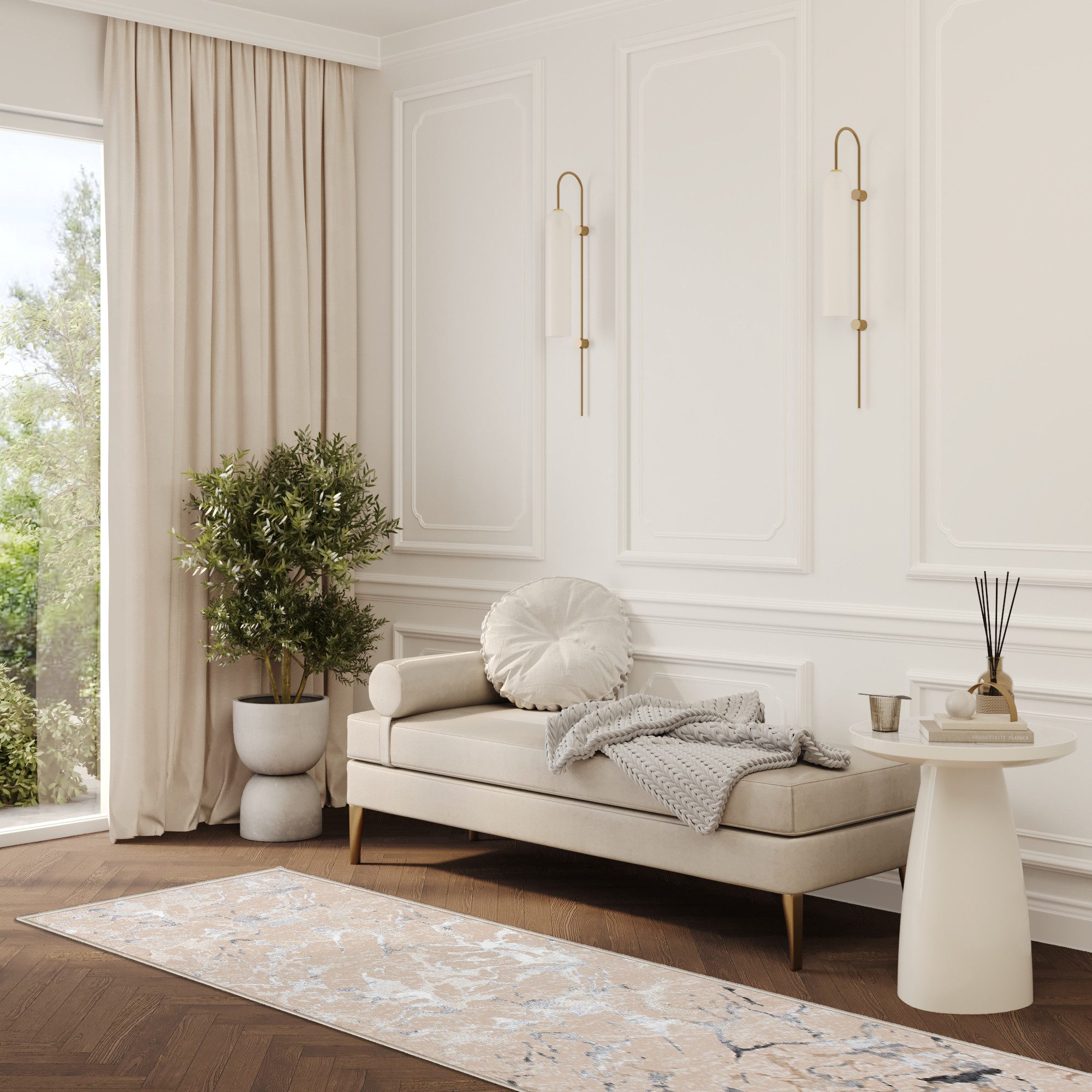 Tapiso Läufer CRYSTAL, rechteckig, Höhe: 8 mm, Wohnzimmer Schlafzimmer Flur Korridor Modern Design