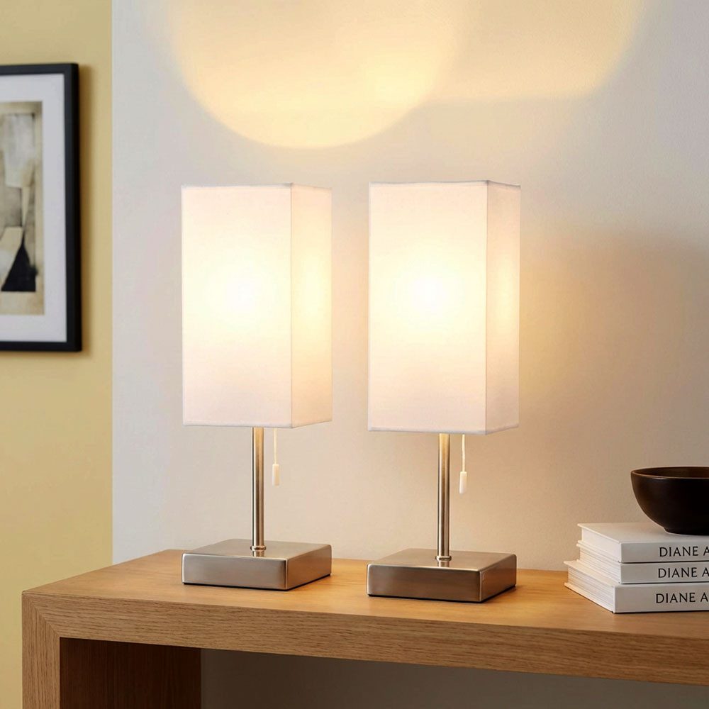 Reality Leuchten Schreibtischlampe, Leuchtmittel nicht inklusive, Tischleuchte Nachttischlampe Ladefunktion USB 2er Set