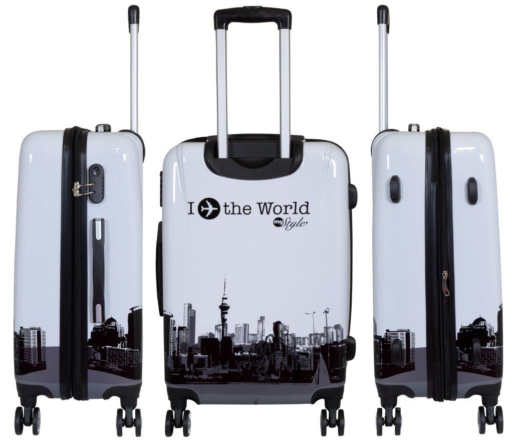 Trendyshop365 Hartschalen-Trolley Motivkoffer Hartschale L Aufgabegepäck Trolley, Zahlenschloss, Motivkoffer