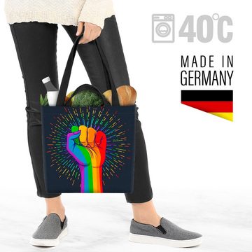 VOID Henkeltasche (1-tlg), Pride Power Regenbogen Faust Stolz Sonne Hand Gay pride flag parade c