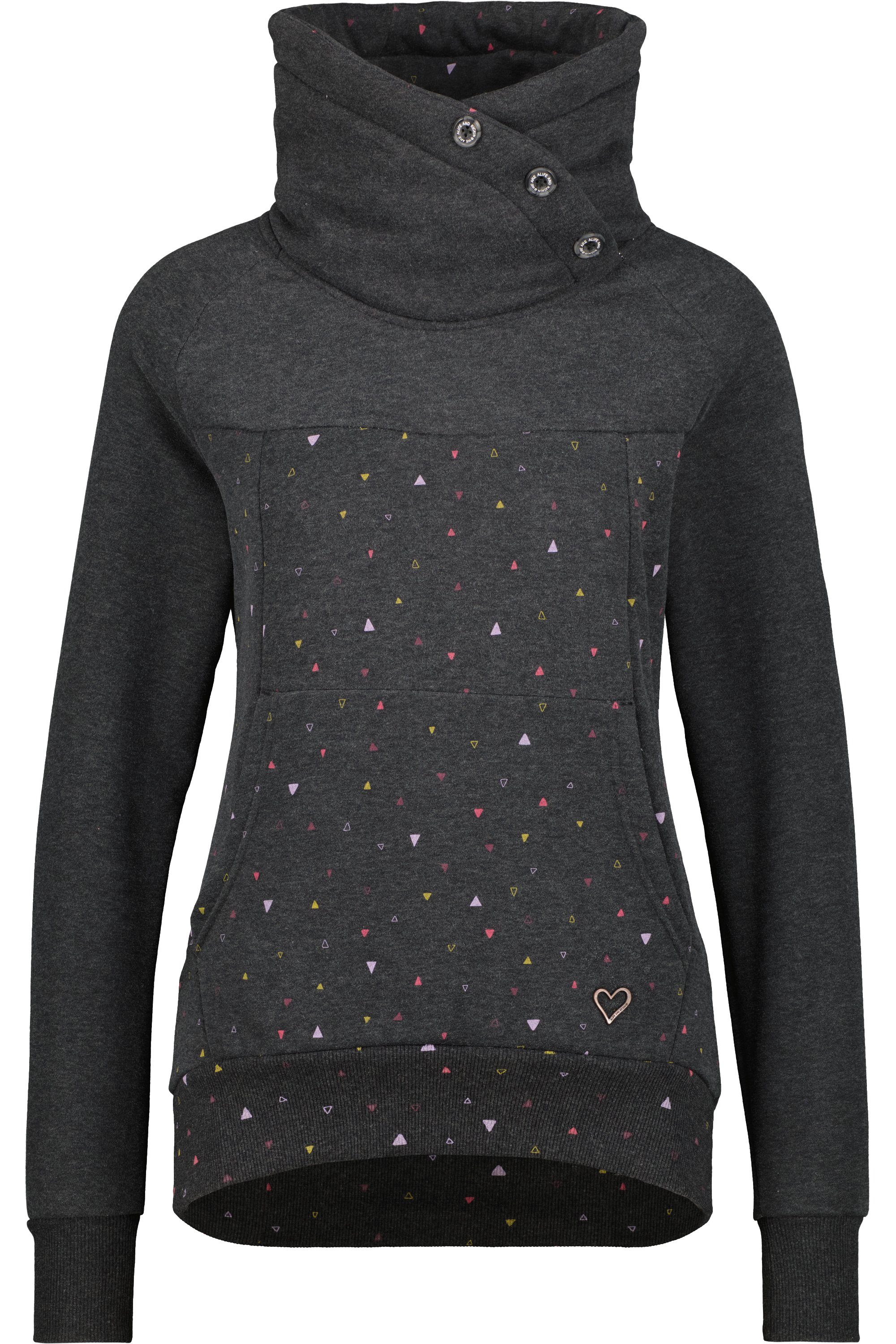 & B Sweatshirt Kickin Alife VioletAK Sweat moonless Damen melange Sweatshirt