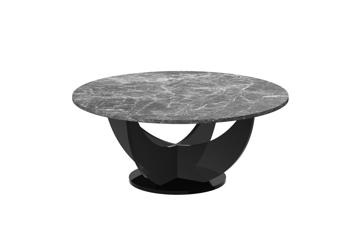 / Rund Hochglanz Marmor Couchtisch HRC-111 dunkel Tisch 40 100 cm designimpex Schwarz Design Wohnzimmertisch Hochglanz cm x