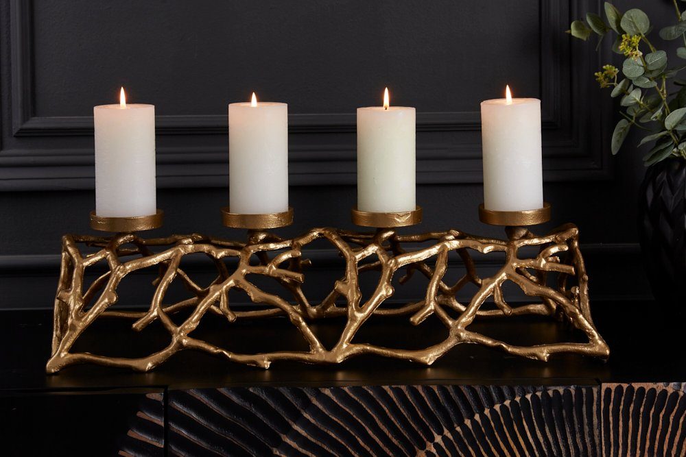 riess-ambiente Kerzenhalter ABSTRACT 60cm gold (Einzelartikel, 1 St), Wohnzimmer · Metall · Dekoration · Modern Design