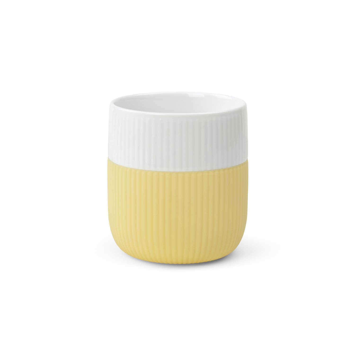 ROYAL COPENHAGEN Becher Contrast Gerippt Sunbeam 350 ml, 1-tlg., Porzellan, Silikon