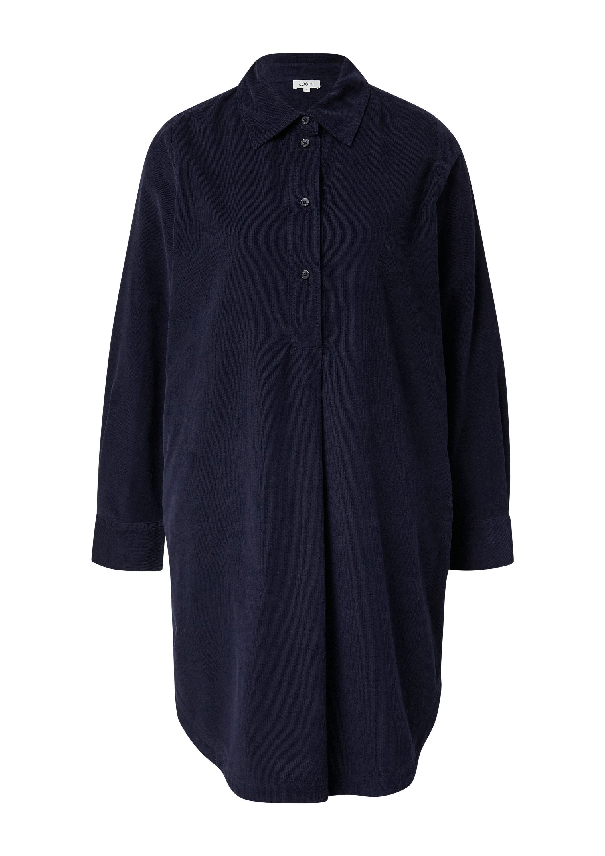 s.Oliver Minikleid Kleid Feincord-Kleid im Relaxed Fit mit Eingrifftaschen