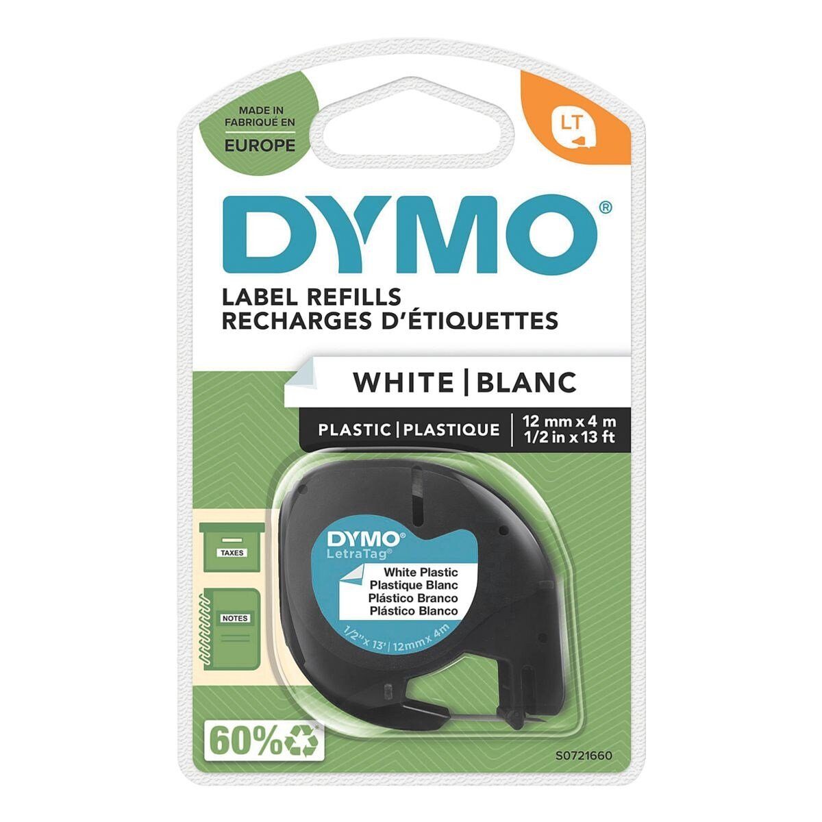 DYMO Beschriftungsband schwarz auf weiß