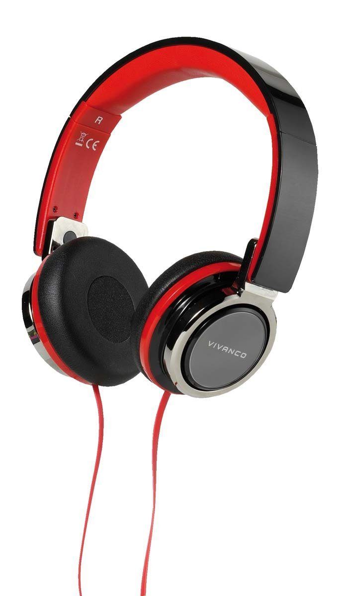 Vivanco Smartphone-Headset (Anpassbare, Extra weiche Lederohrpolster, Satter Sound und knacki)