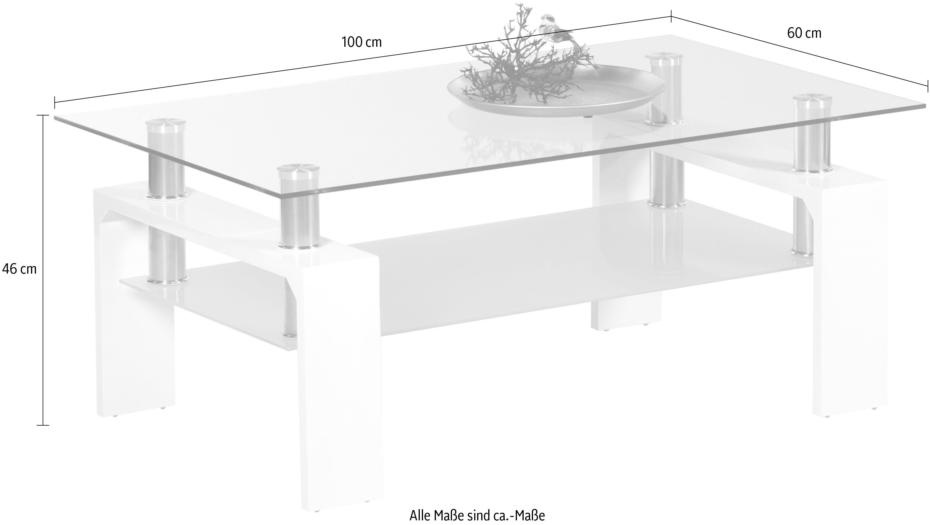 Stolkom Sp.z.o.o. Couchtisch Mango II Glastisch, Wohnzimmertisch, Tisch Gla günstig online kaufen