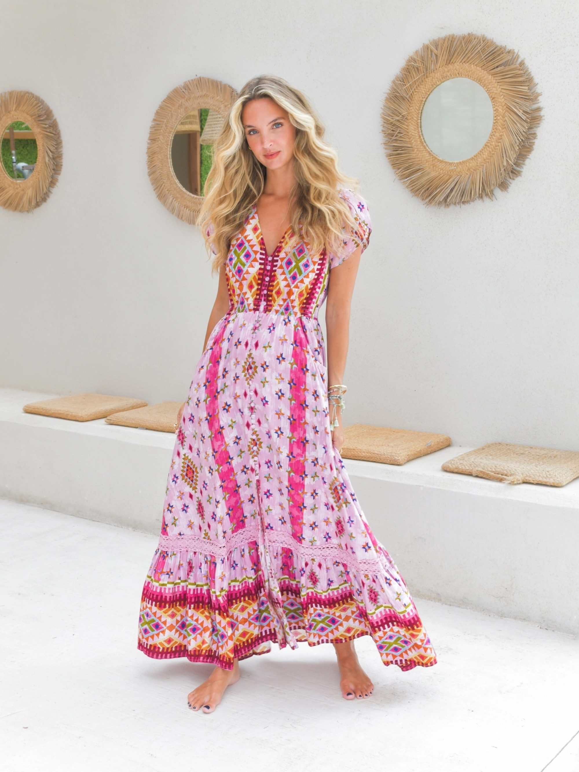 ANNIS Fashion & Accessoires Maxikleid "VAYANA" v. Jaase (1-tlg) NEU, aus Viskose, sommerliches Design