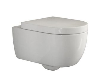 Aqua Bagno Tiefspül-WC Aqua Bagno Spülrandloses WC - Design Hänge-WC Toilette abnhembarer