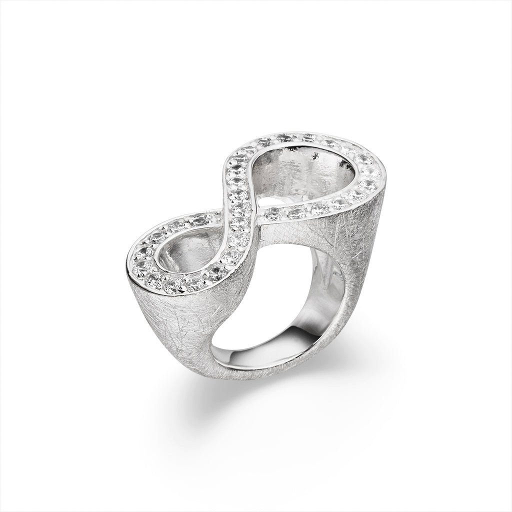 SKIELKA DESIGNSCHMUCK Silberring Silber Ring "Eternity" (Sterling Silber 925), hochwertige Goldschmiedearbeit aus Deutschland