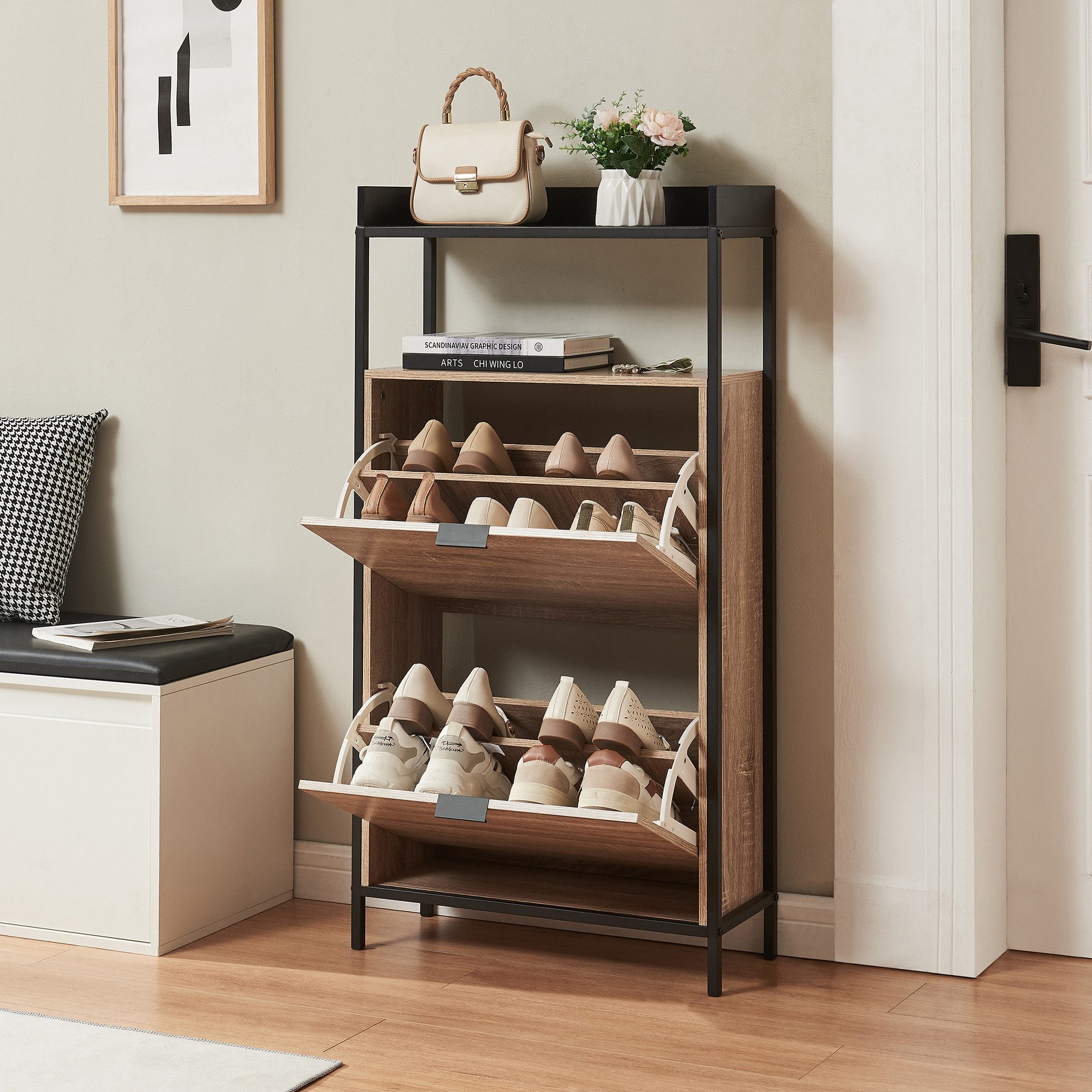 en.casa Schuhkipper, »Belana« mit 2 Klappen günstig online kaufen