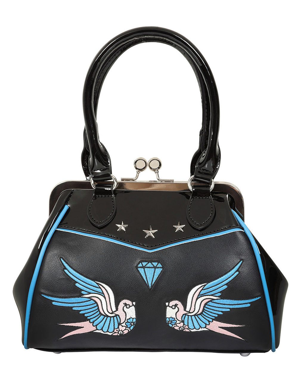 Banned Handtasche The Swallows Return, Rockabilly Vintage Schwalben Lack