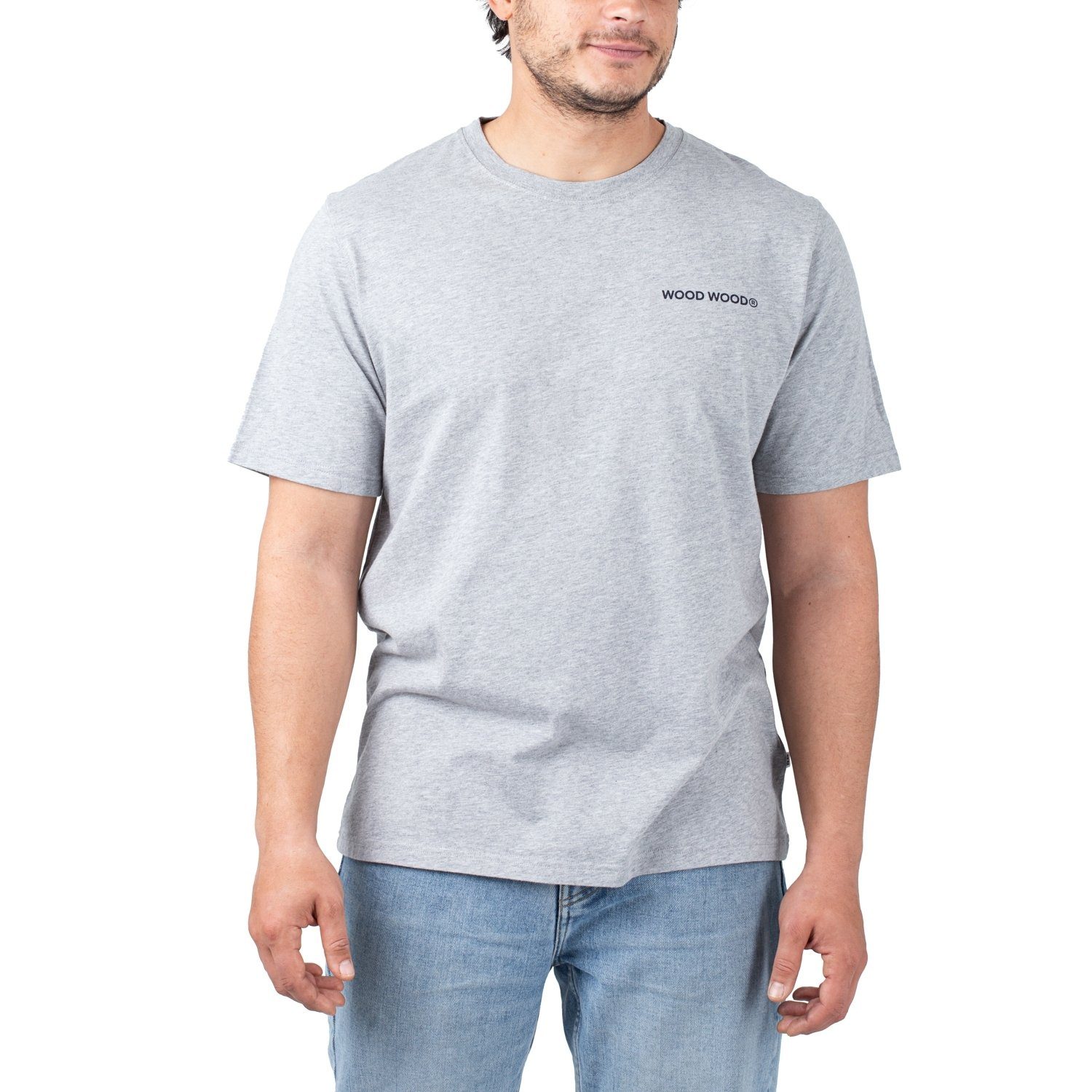 WOOD WOOD T-Shirt Wood Wood Sami Logo Tee Grey Melange | Tanktops