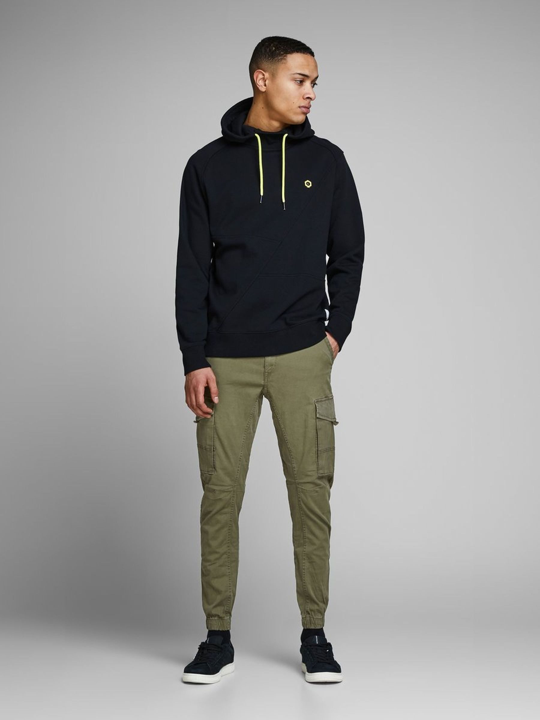 Jack & Jones Cargohose Cargo Pants PAUL FLAKE AKM 542 Twill Gummibund PAUL JJ FLAKE AKM 542