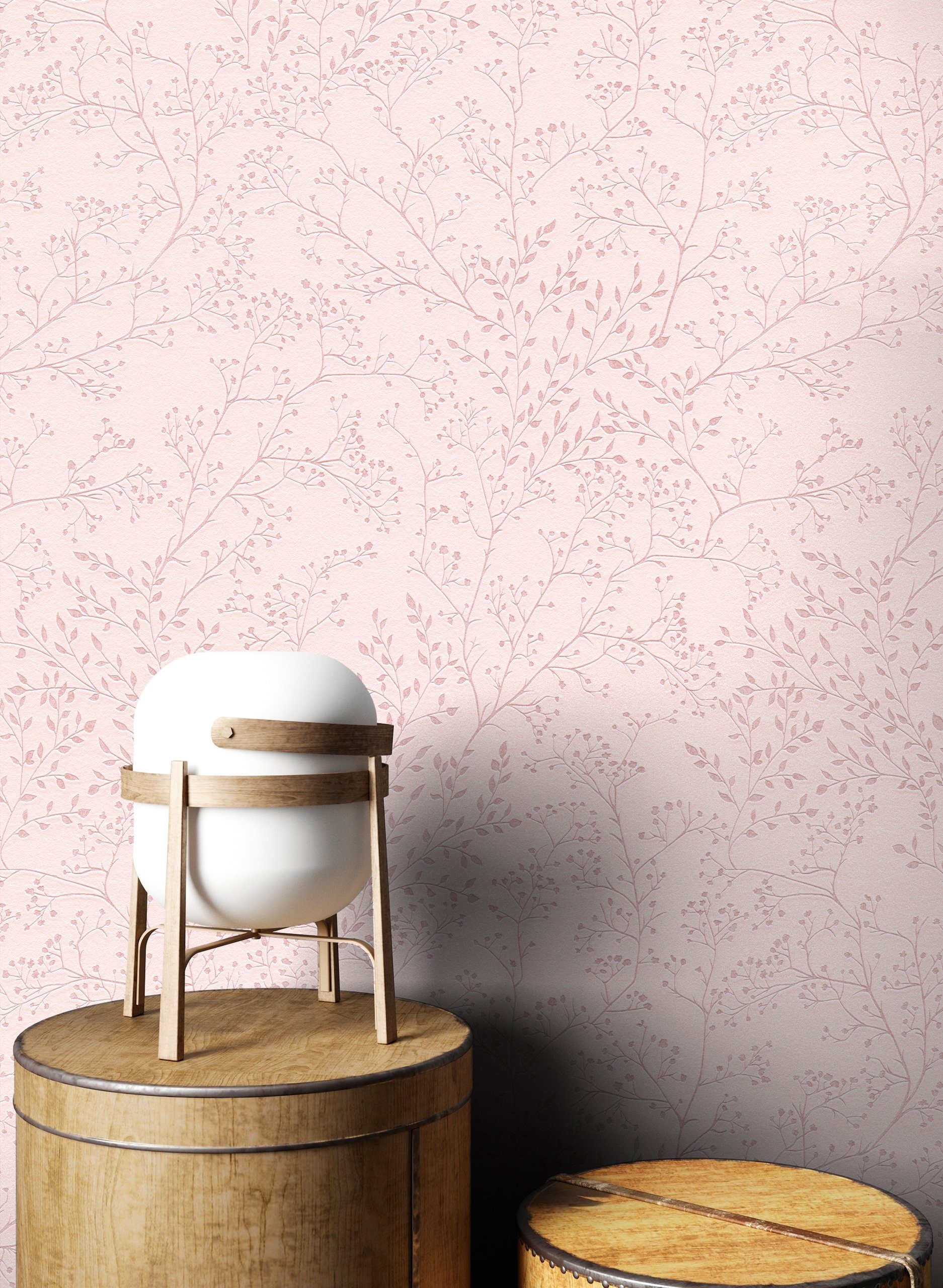 Newroom Vliestapete, Rosa Tapete Floral Blumen - Blumentapete Mustertapete günstig online kaufen