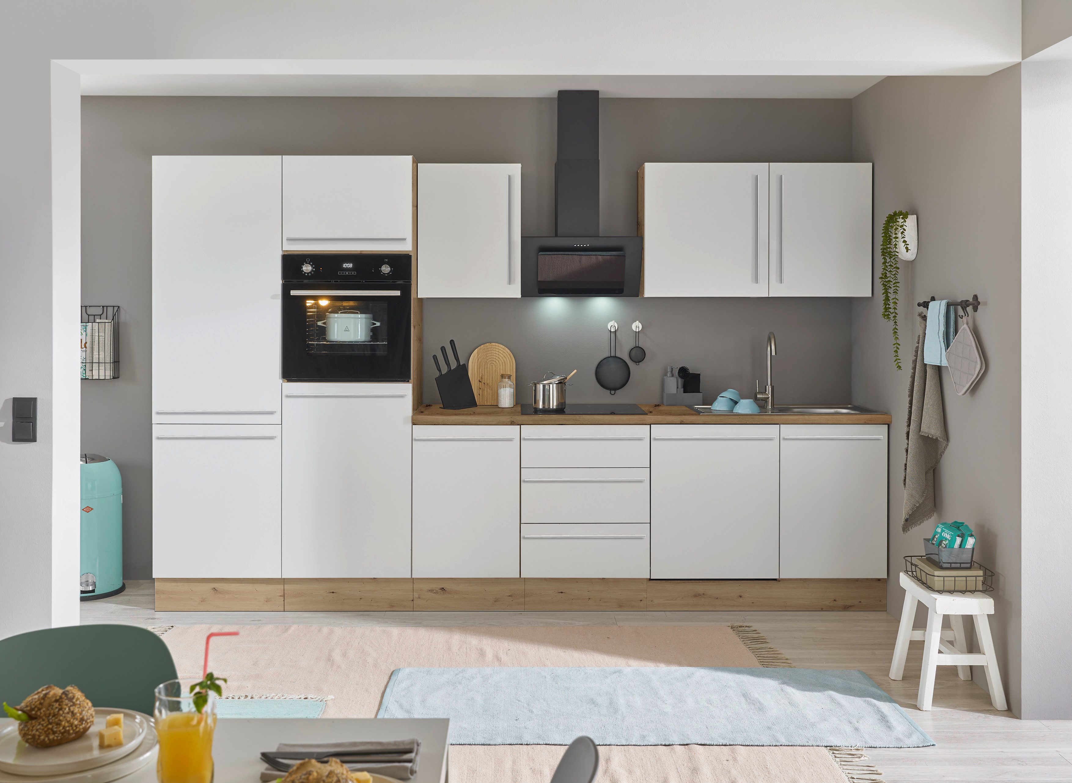 KOCHSTATION Küchenzeile Florida, Breite 340 cm, wahlweise mit E-Geräten,Sof günstig online kaufen