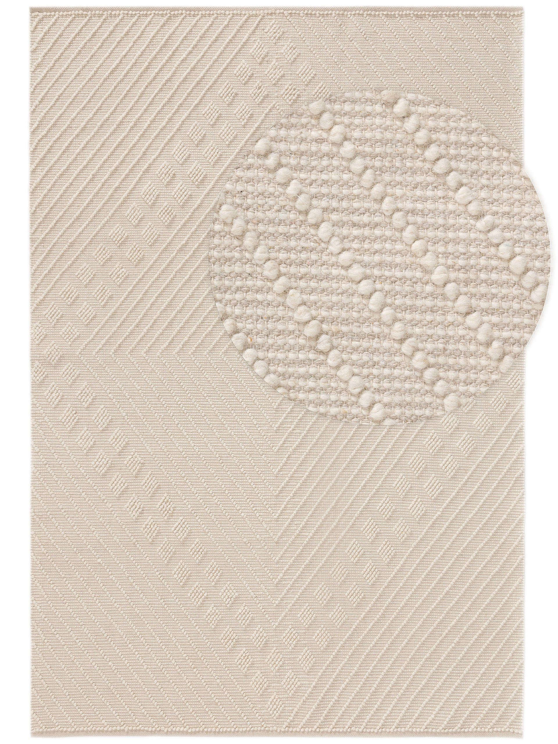 benuta Teppich Jasper, rechteckig, Höhe: 11 mm, Kunstfaser, Berber, Ethno-Style, Wohnzimmer