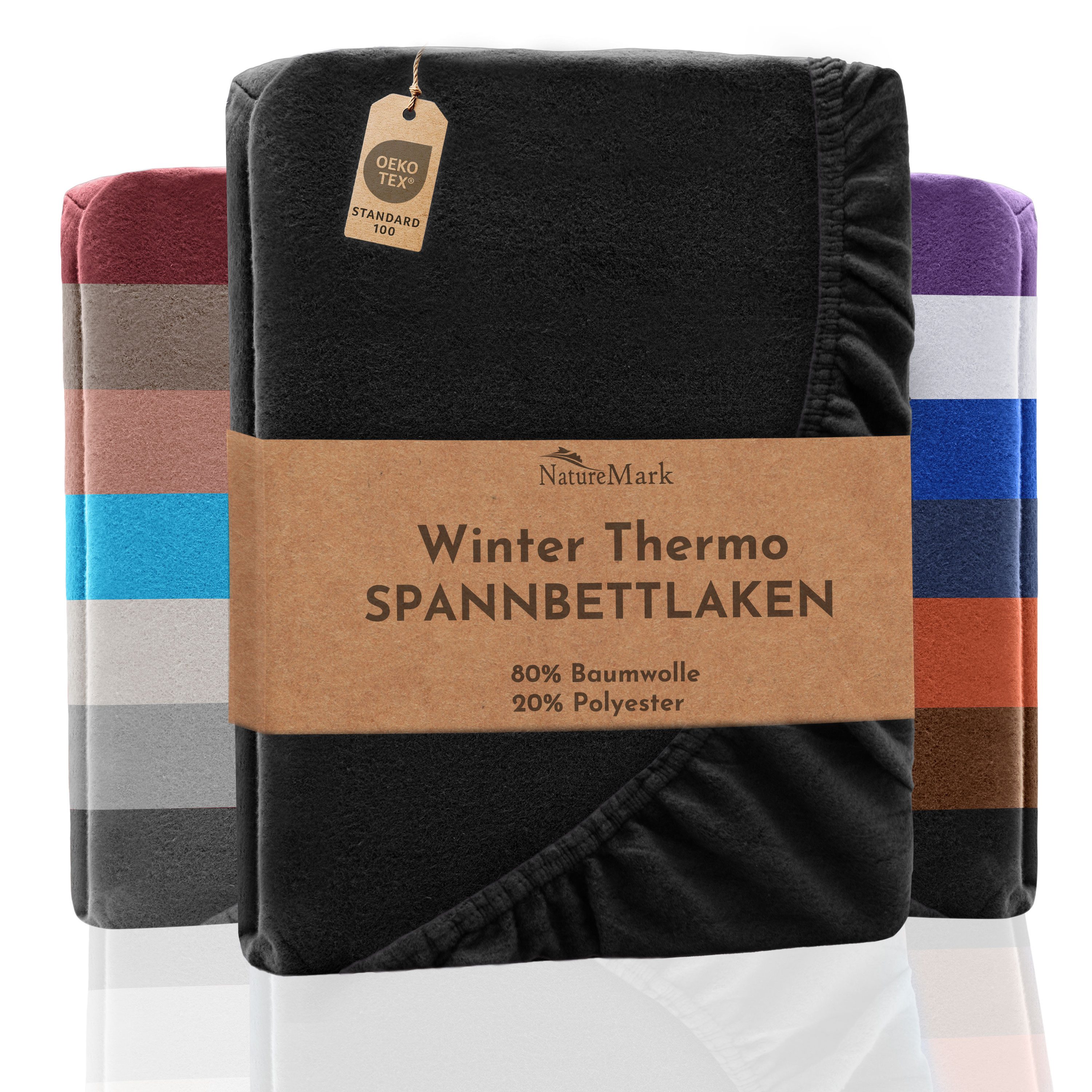 NatureMark Spannbettlaken Winter Thermo Fleece Spannbettlaken, 80% Baumwoll günstig online kaufen