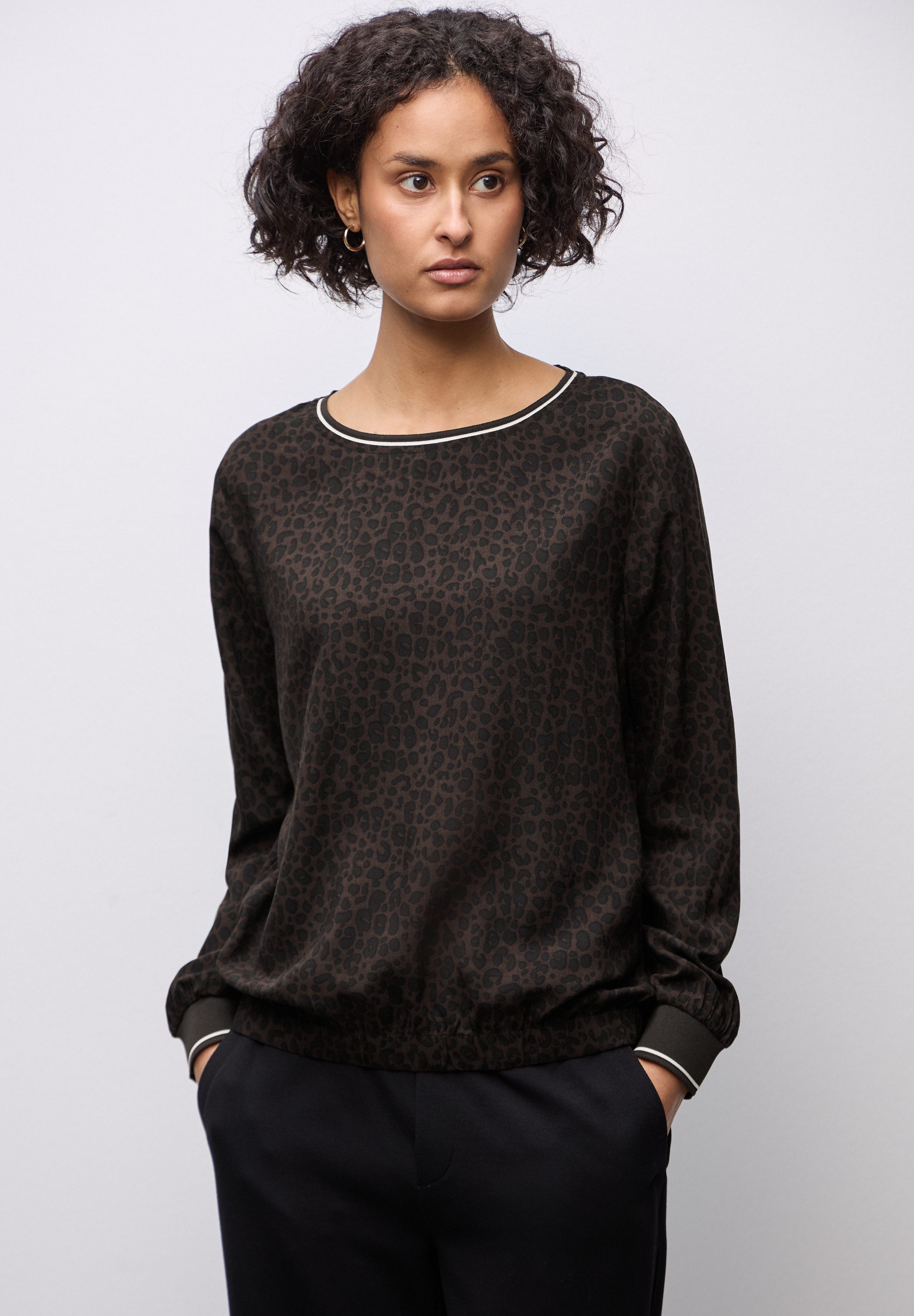 STREET ONE Langarmbluse mit Leoprint günstig online kaufen