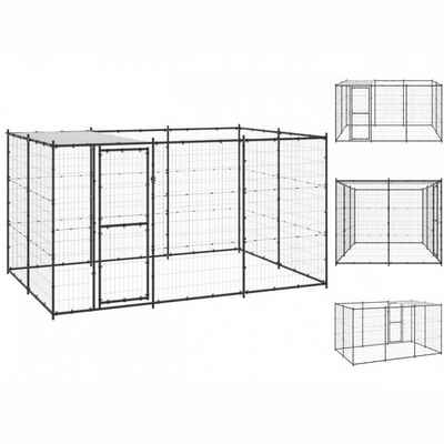 vidaXL Hundezwinger Outdoor-Hundezwinger mit Überdachung Stahl 7,26 m²
