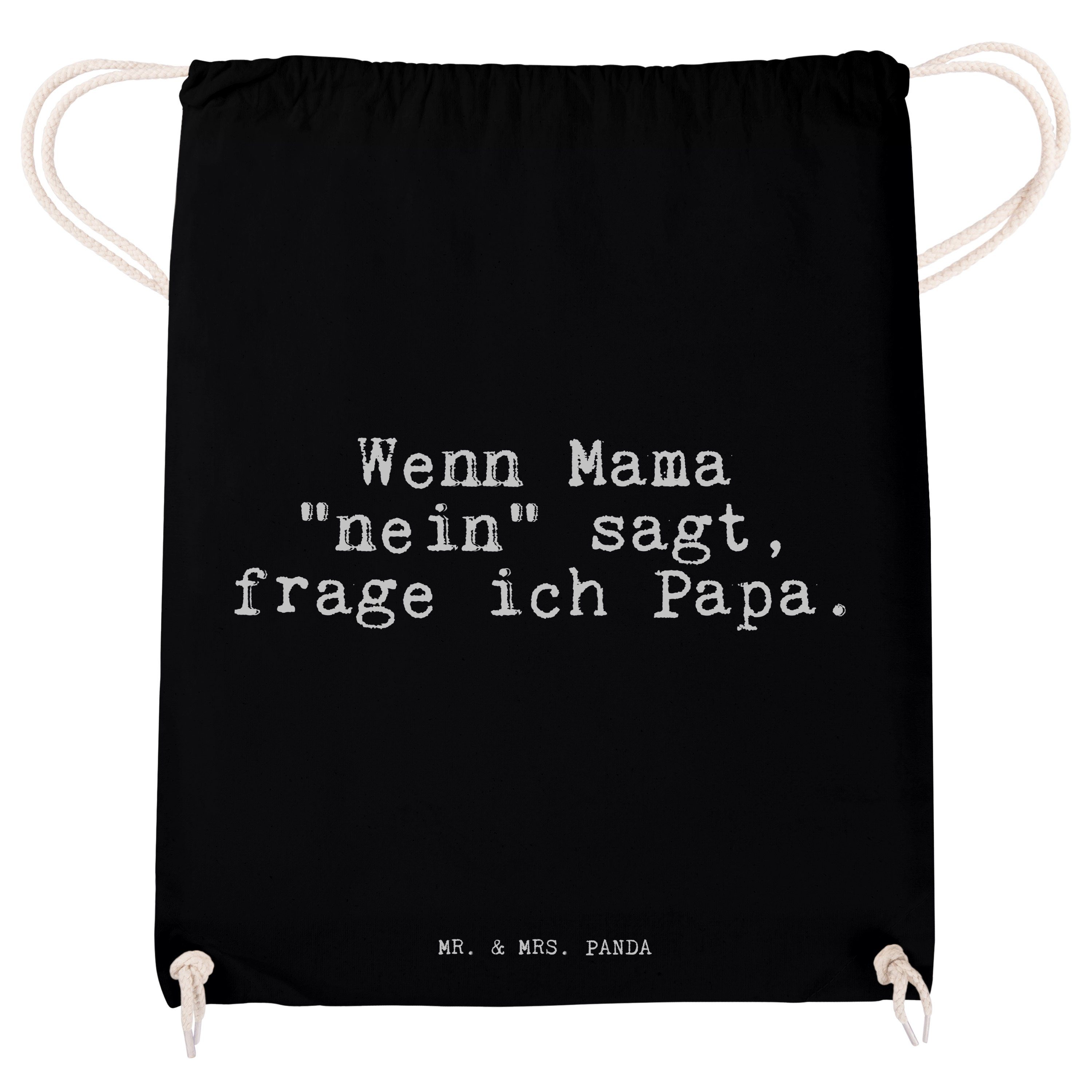 Mr. & Mrs. Panda sagt,... Muttertag, - Sporttasche (1-tlg) "nein" Schwarz Geschenk, Wenn Mama Beut - Papa