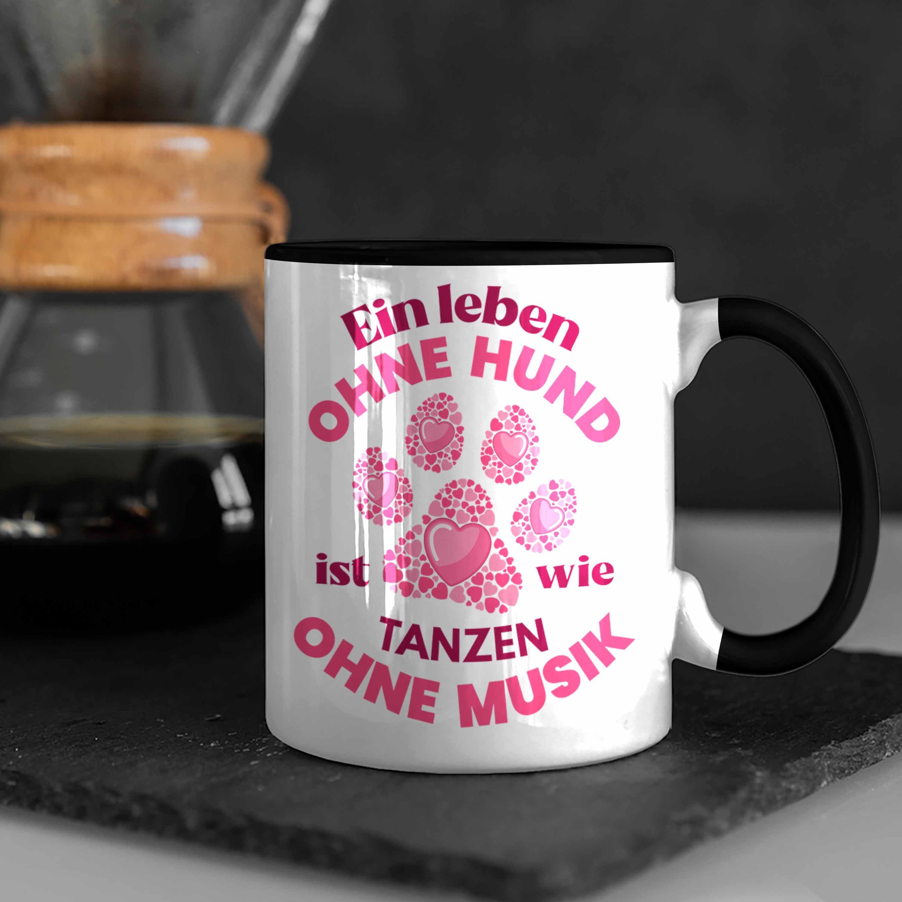 Becher Kaffeetasse Hundemami Geschenk Trendation Tasse Hunde-Mama Hundebesitzerin Trendation Geschenkidee - Tasse Frauen Schwarz
