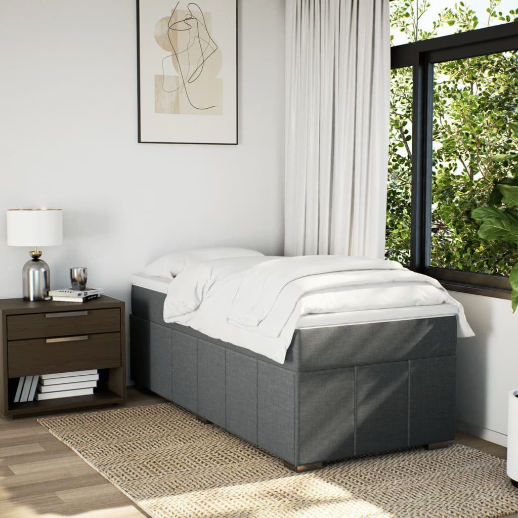 vidaXL Bett Boxspringbett mit Matratze Dunkelgrau günstig online kaufen