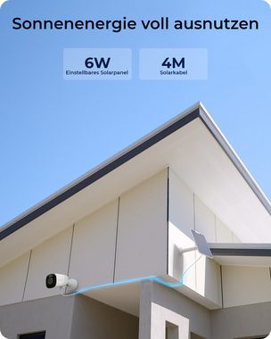 Reolink Argus Eco Ultra+Solarpanel WLAN Akku Überwachungskamera (Außenbereich, Innenbereich, 4K 8MP, Farbnachtsicht, Smarte Erkennung, 5/2,4GHz)