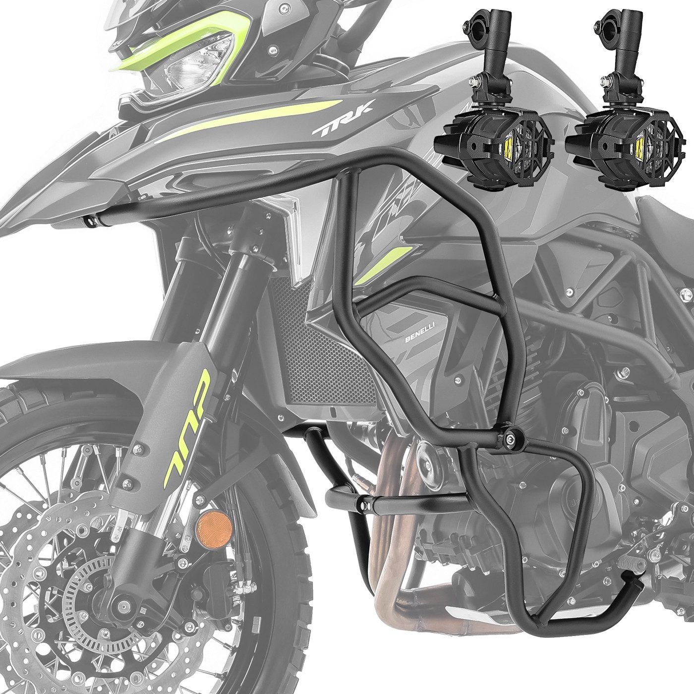 Motoguard Motor-Schutzhülle Set Sturzbügel + Scheinwerfer für Benelli TRK 702 / X 23-25 KT57 schwa