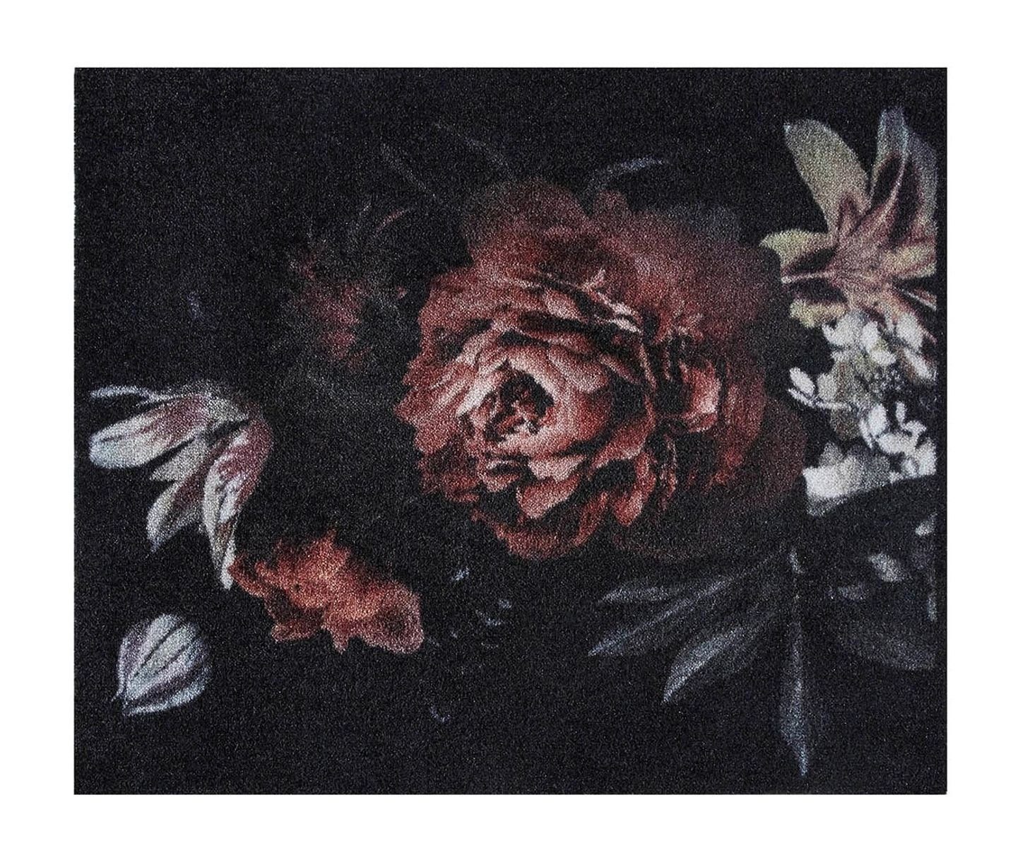 MD Entree Fußmatte Walk&Wash Teppichmatte Eingangsmatte, rechteckig, Höhe: 8 mm, bei 30° waschbar, anti-rutsch, 67 x 80 cm, Bella Rosa, schwarz