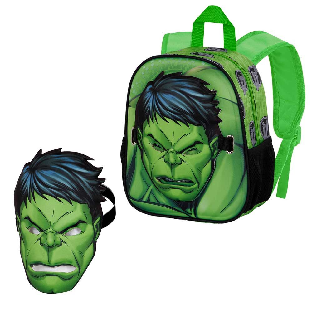 Karactermania Kinderrucksack Hulk Maskenrucksack Rucksack Kindertasche Spieltasche, Mit abnehmbarer Maske