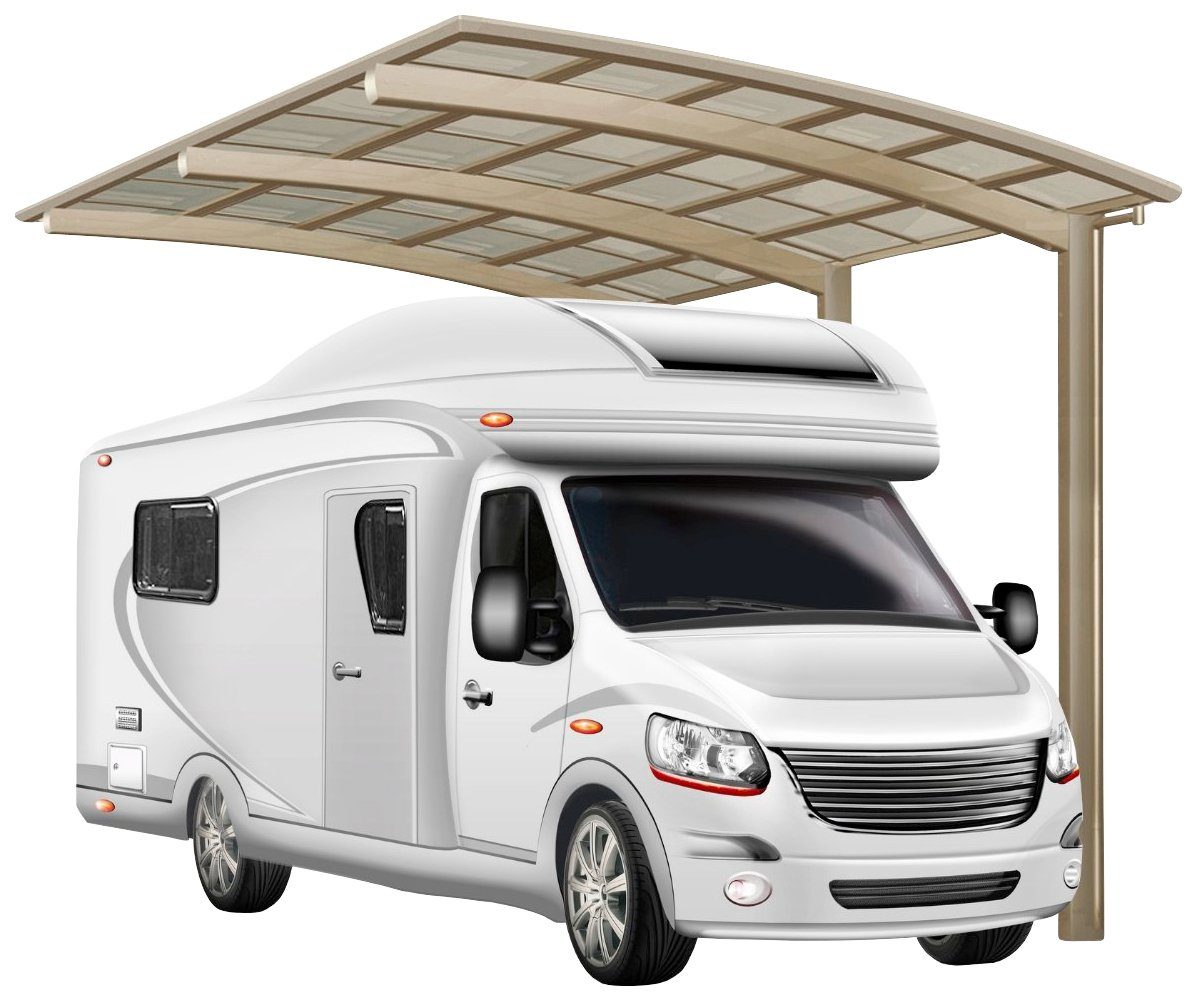 [Täglich aktualisiert] Ximax Einzelcarport Portoforte Caravan Aluminium Typ cm, BxT: 270x495 cm 290 80 Standard-Edelstahl-Look, Einfahrtshöhe