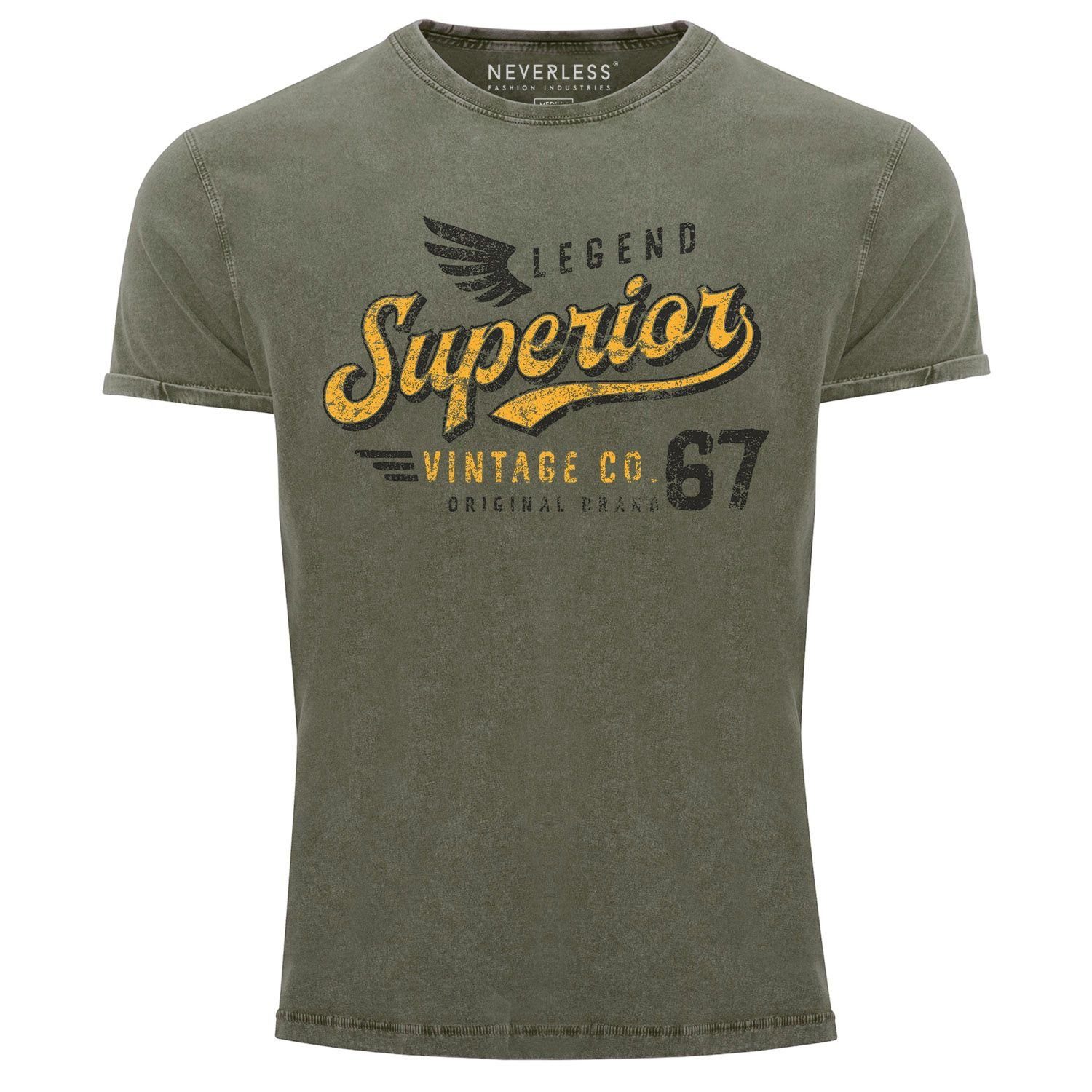 Neverless Print-Shirt Herren Vintage Shirt Retro günstig online kaufen