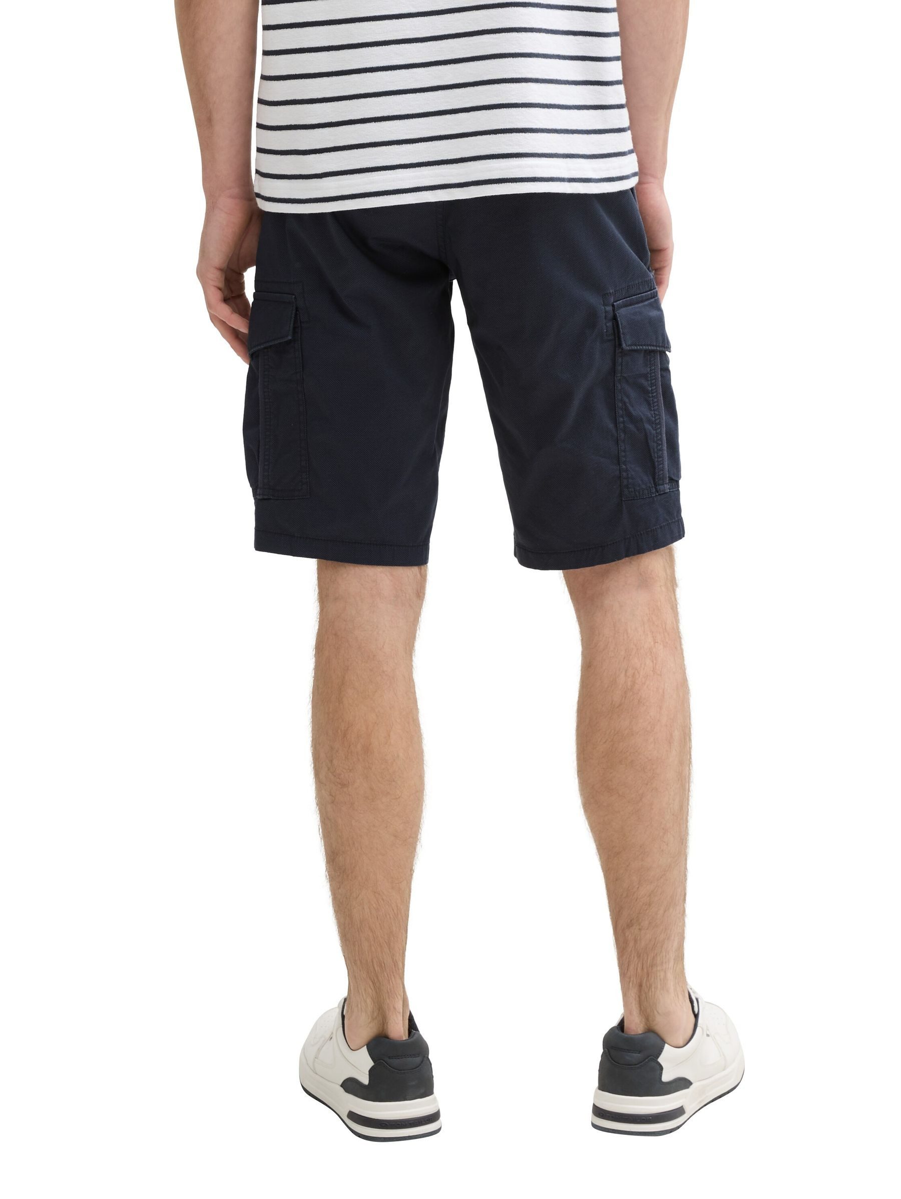 TOM TAILOR Cargoshorts Gemustertes Design Cargo-Bermudas für Herren Baumwolle Regular Fit gemustert wärmend Reißverschluss