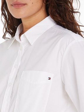 Tommy Hilfiger Hemdbluse SOLID COTTON EASY FIT SHIRT mit Brusttasche