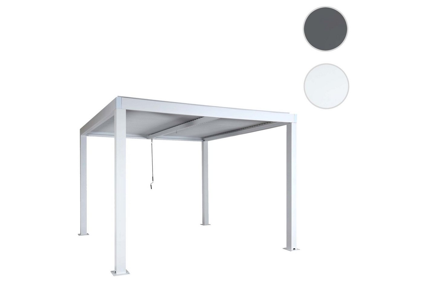 Thumbnail - MCW Pergola MCW-L46-11-3x3, BxTxH: 300x300x220 cm, Dach mit drehbaren Lamellen, Windresistenz bis zu 100 km/h