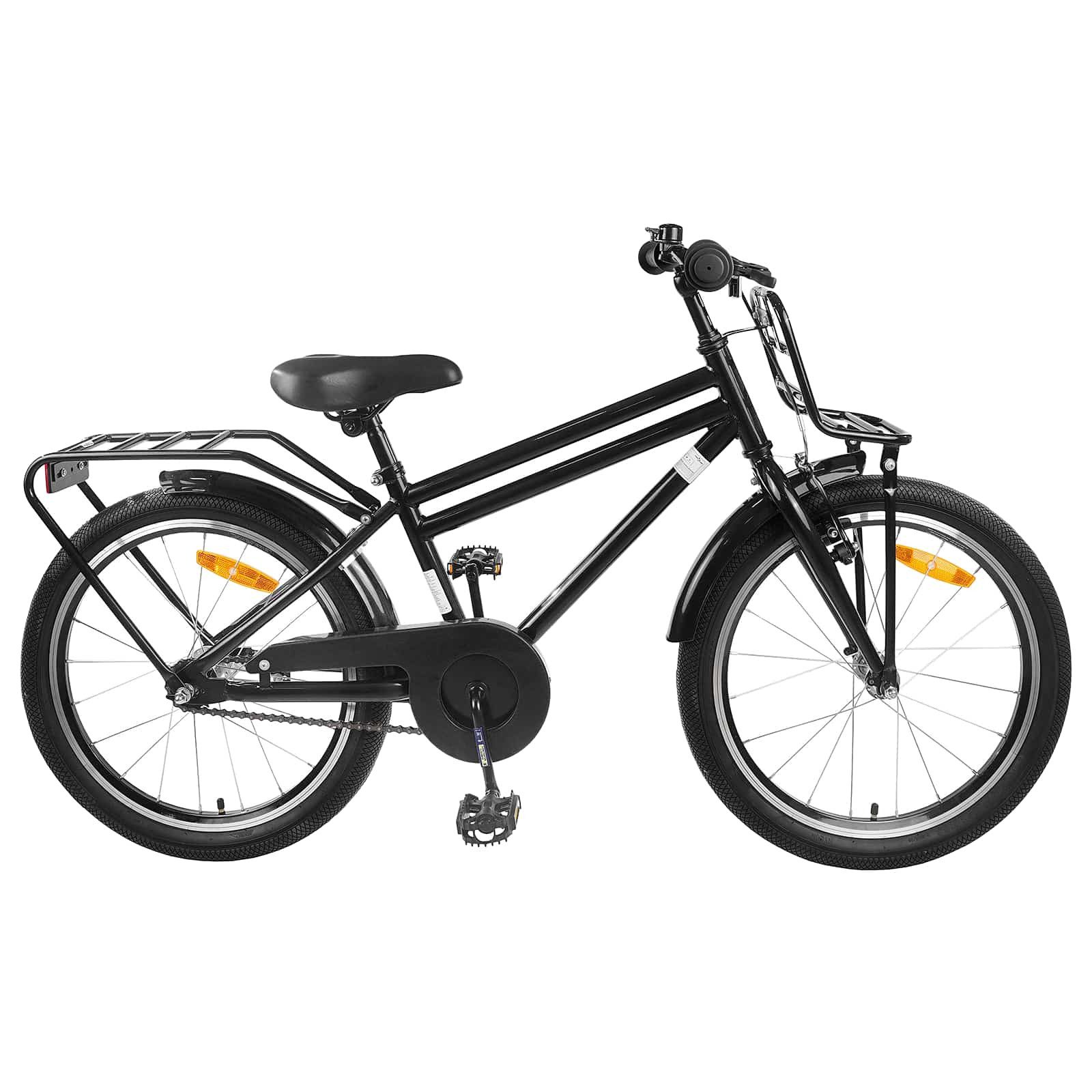 vidaXL Kinderfahrrad 137 x 54 x 79 cm Kinderfahrrad 20 Zoll für 6-11 Jahre alt Schwarz